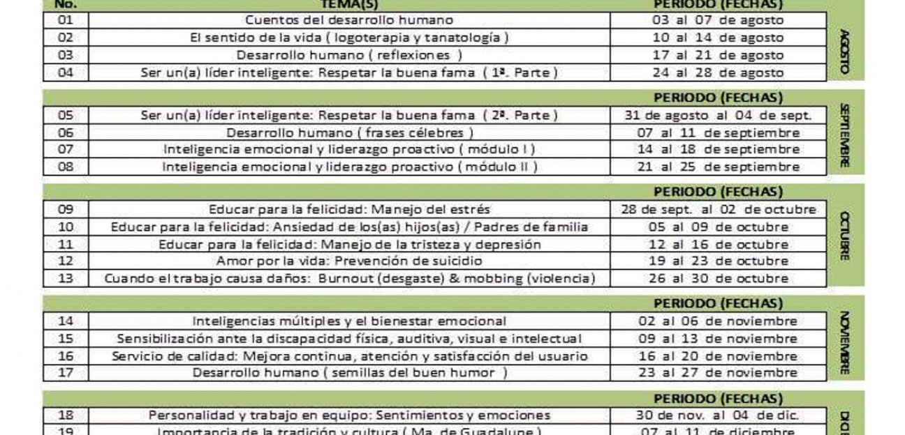 Se ofrecen talleres virtuales para todas las edades