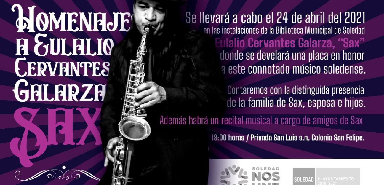 Mañana gran homenaje a Eulalio Cervantes Sax