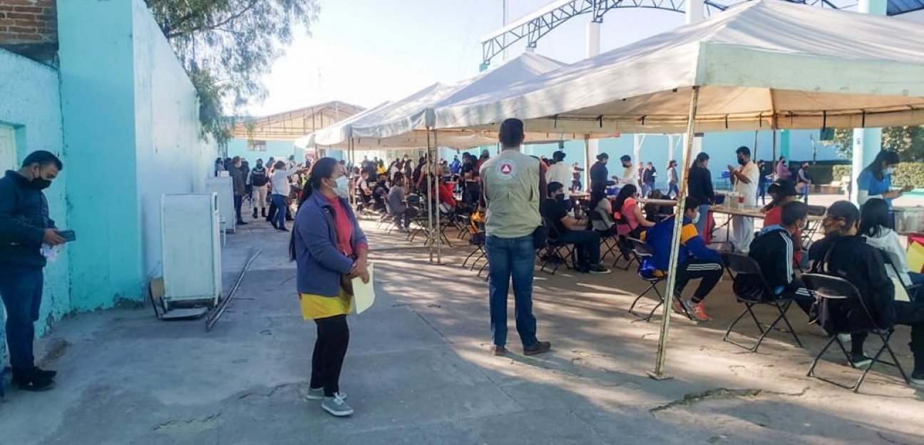 Protección Civil Municipal de Soledad realizó labores de vigilancia durante la jornada de vacunación para menores de 15 a 17 años de edad