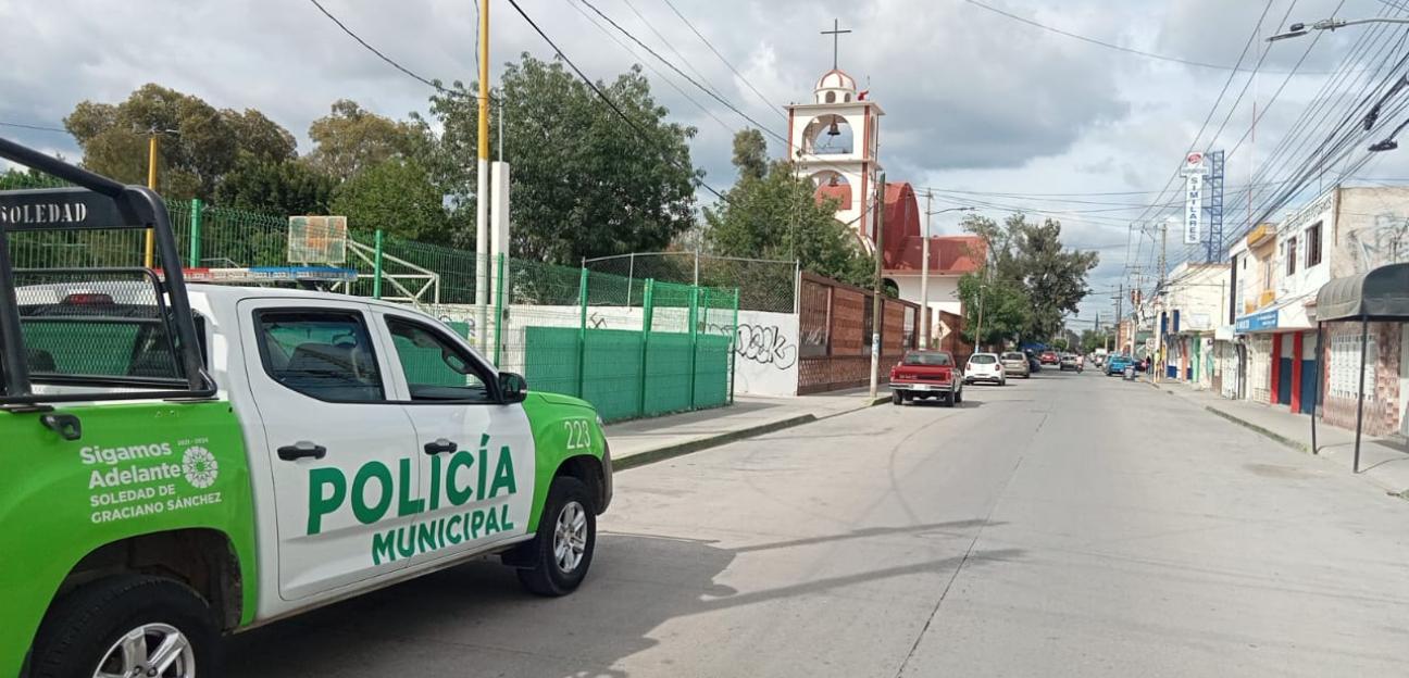 Seguridad Pública de Soledad refuerza recorridos de vigilancia en colonia San Felipe 