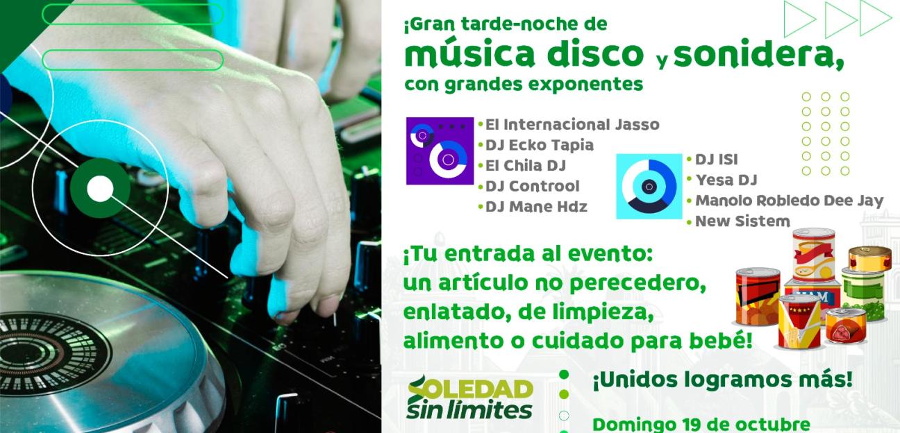 Con respaldo de gobierno soledense, Dj's reconocidos se suman apoyo a las familias huastecas