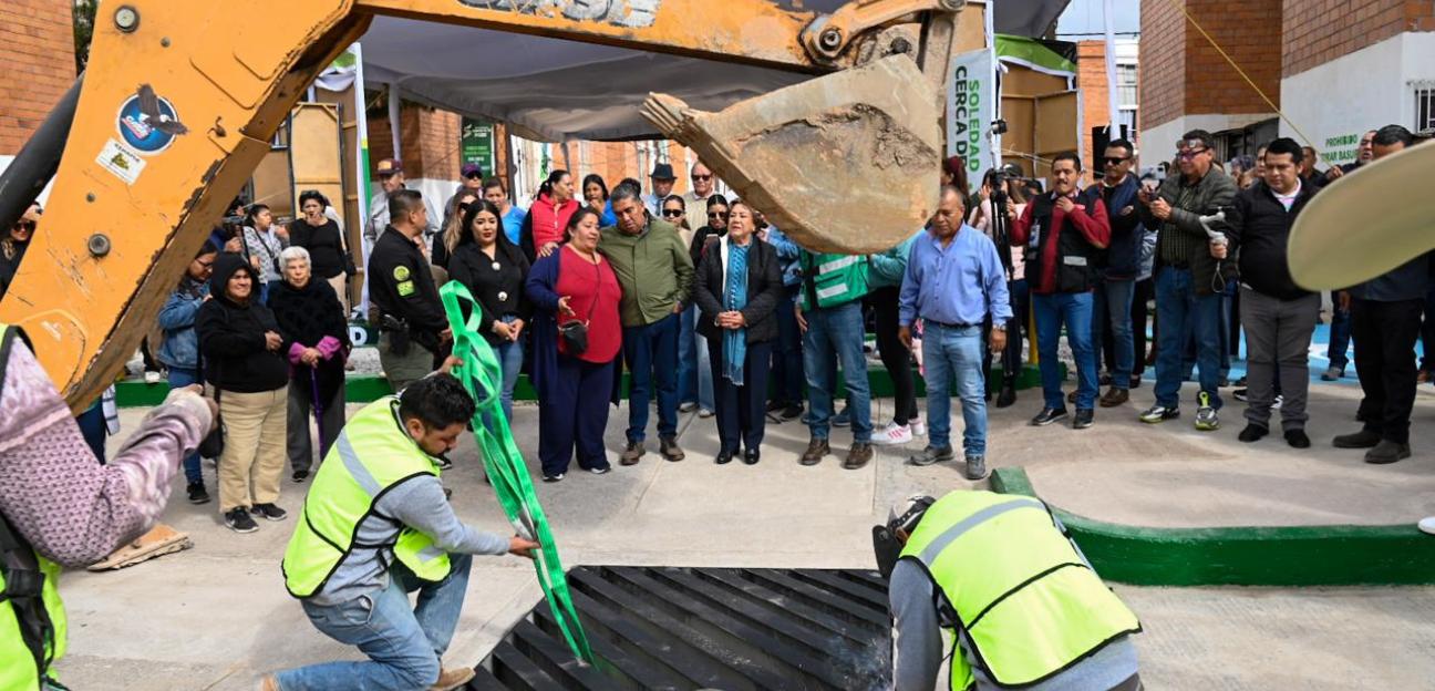 Ayuntamiento de Soledad pone fina a inundaciones en Av. Acceso Norte; Juan Manuel Navarro inaugura colector pluvial