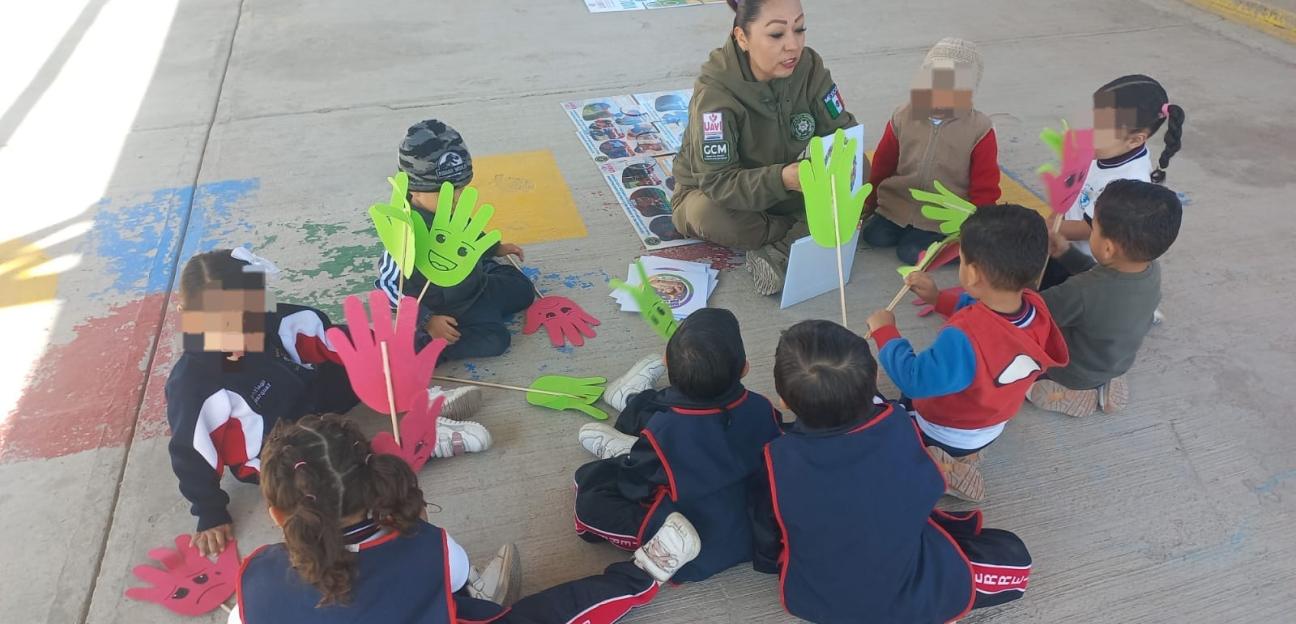 Promueve UAVI espacios sin violencia con Escuela Segura en preescolar de San Francisco de Asís